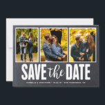 Save the Date rustikale Tafel 3 FotoCollage<br><div class="desc">Ankündigen Sie Ihren Hochzeitstag mit diesem rustikalen Landschalkboard drei Foto Collage Save the Date.</div>