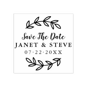 Save the Date rustikale Zweigstelle & Handschrift Gummistempel