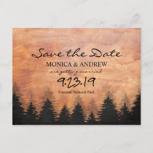 Save the Date Rustikaler Wald Postkarte