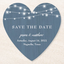 Save the Date Rustikales Bauernhaus Blaue Saitenle