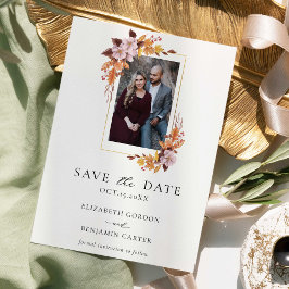 Save The Date Rustique Automne Fleurs d'automne Photo Enregistre