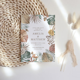 Save The Date Rustique Boho Green Mariage d'automne élégant