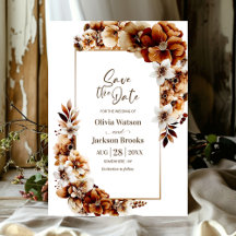 Rustique Burnt Orange Floral Wedding Enregistrer l