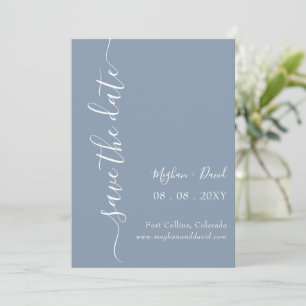 Save The Date Rustique Dusty Blue élégant moderne