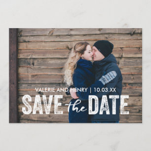 Save The Date Rustique Enregistrer la date Pleine photo saignée