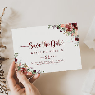 Save The Date Rustique Mariage horizontal floral d'été