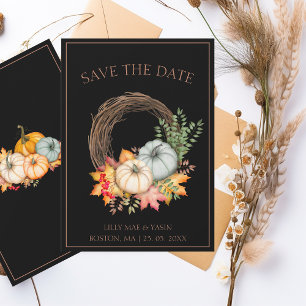 Save The Date Rustique Noir Automne Citrouille Mariage d'automne