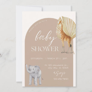 Save The Date Safari esthétique Animaux Baby shower aquarelle