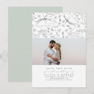 Save The Date Sage à main Fleur sauvage Enregistrer la photo de 