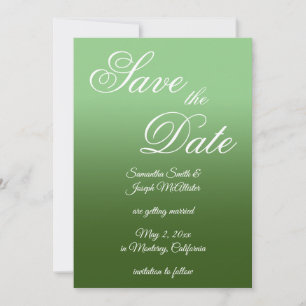 Save The Date Sage et Forest Green Ombre Écriture Fantaisie