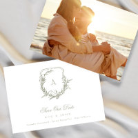 Sage Green Blanc vintage monogramme photo