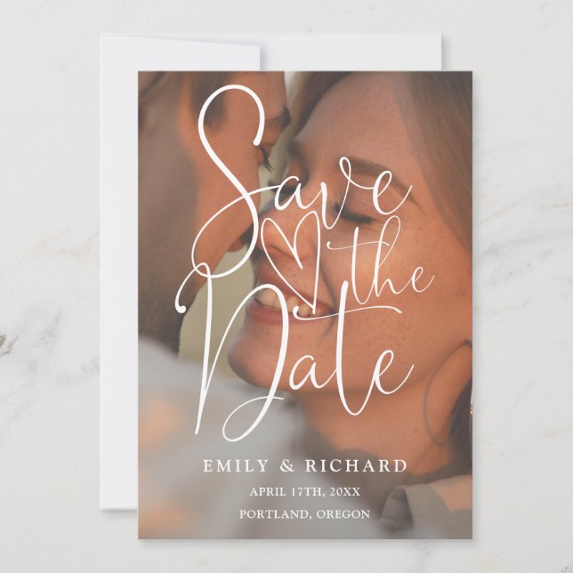 Save The Date Sage Green Mariage Photo Script élégant Code QR (Devant)