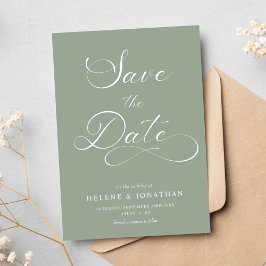 Save The Date Sage Green Minimaliste Mariage élégant