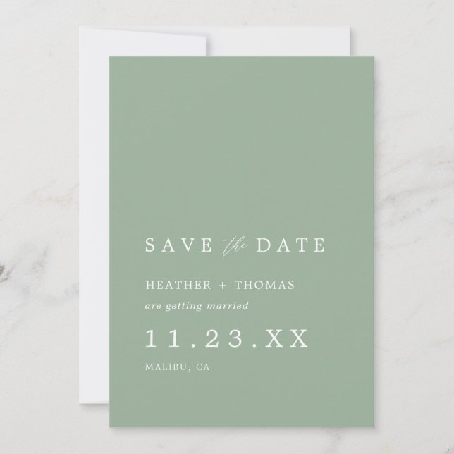 Save The Date Sage Green Spring Wedding Enregistrer La Date (Devant)