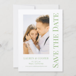 Save the Date Sage Green stilvoll Moderne Hochzeit