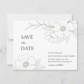 Save The Date Sage Rose Sauvage Simple Enregistrer La Date