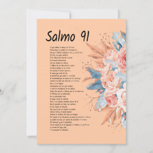 Save The Date Salmos 91, verset de la Bible avec belle floraison