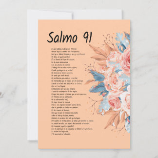 Save The Date Salmos 91, verset de la Bible avec belle floraison