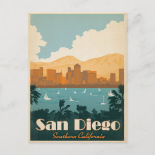 Save The Date   San Diego, CA Ankündigungspostkarte