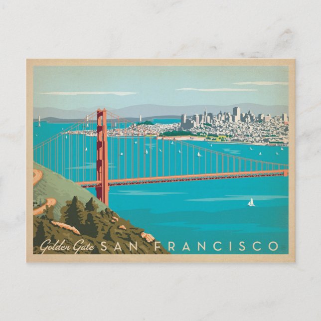 Save The Date | San Francisco, CA - Golden Gate Ankündigungspostkarte (Vorderseite)