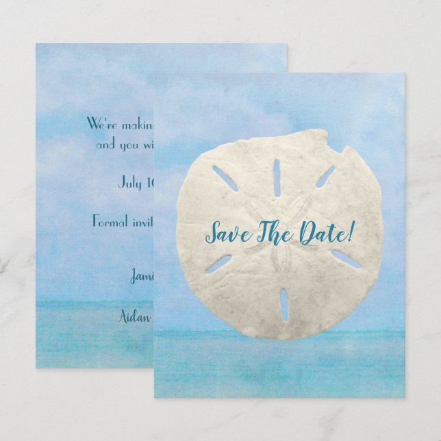 Save the Date Sand-Dollar (Vorne/Hinten)