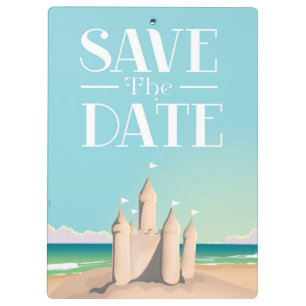 Save the Date Sandcastle Klemmbrett