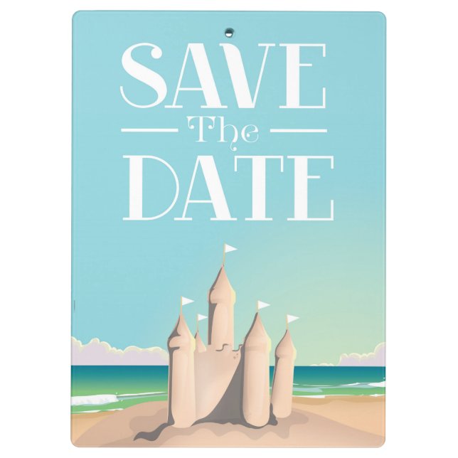 Save the Date Sandcastle Klemmbrett (Rückseite)