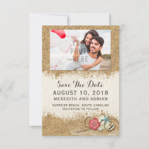 Save The Date Sandy Beach Hibiscus Mariage Enregistrer La Date P