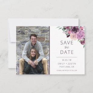 Save The Date Sangria et Mauve Roses Photo Enregistrer la date  