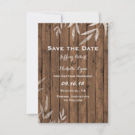 Save The Date Saule rustique sur Mariage de bois