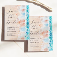 Sauvegarder la date Élégante peinture de plage à l