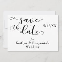 "Sauvegarder la Date" Typographie noire avec "amou