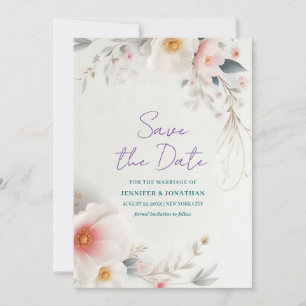 Save The Date Sauver la date aquarelle florale écriture manuscri