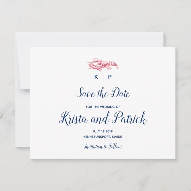 Save The Date Sauver la date du homard du Maine (Devant)