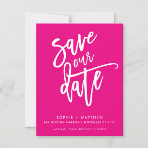 Save The Date SAUVER LA DATE écriture calligraphique moderne ros