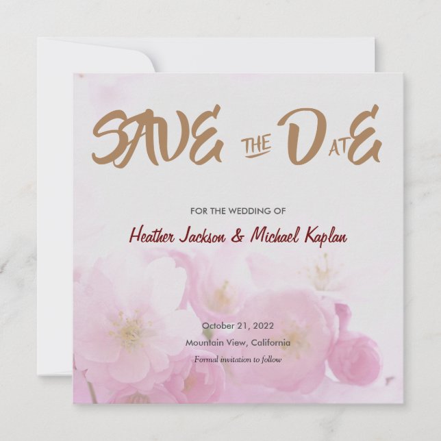 Save The Date Sauver la Date Mariage Professionnel Fleurs Classi (Devant)