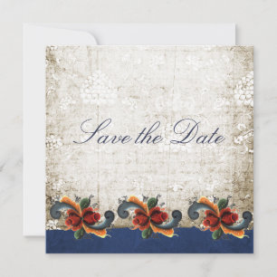 Save The Date Sauver la date Rosemaling norvégien personnalisé