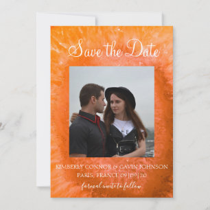 Save The Date Sauvez la Date Tranche d'agate orange