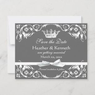 Save The Date Sauvez le blanc de couronne de date