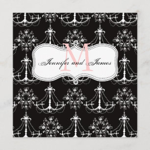 Save The Date Sauvez le mariage de rose de noir de lustre de