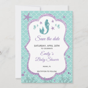 Save The Date Sauvez le pourpre Teal de parties scintillantes de