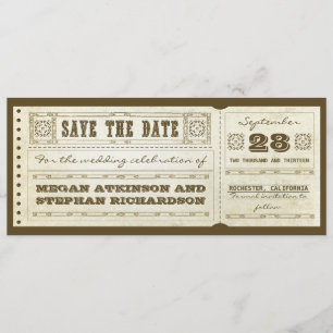 Save The Date sauvez les billets vintages de mariage de date