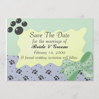 Save The Date Sauvez l'invitation de la journée chien paw