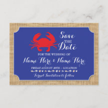 Sauvez l'invitation d'ébullition de crabe de plage