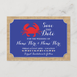 Save The Date Sauvez l'invitation d'ébullition de crabe de plage