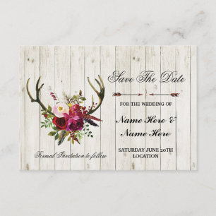 Save The Date Sauvez l'invitation floral de mâle rustique