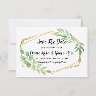 Save The Date Sauvez l'invitation rustique de feuille de cadre