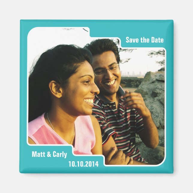 Save the Date Scallop Blue Magnet (Vorne)