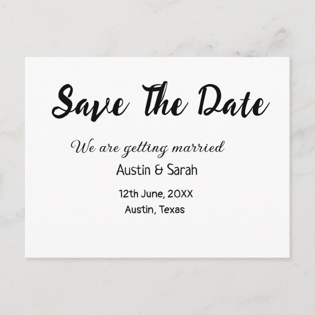 Save the Date scannen QR Hochzeitswebsite Moderner Postkarte (Vorderseite)