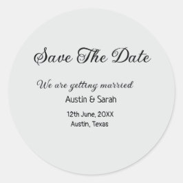 Save the Date scannen QR Hochzeitswebsite Moderner Runder Aufkleber